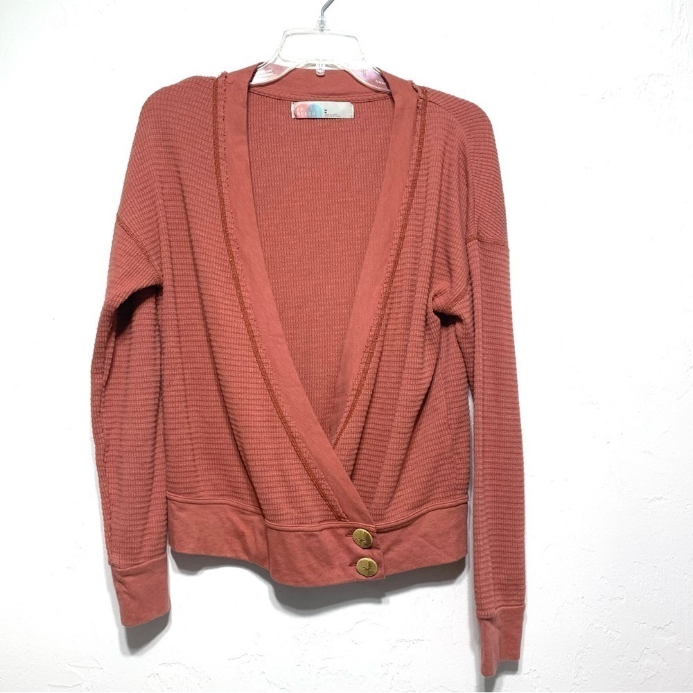 Free People Rust Orange Wrap Cardigan